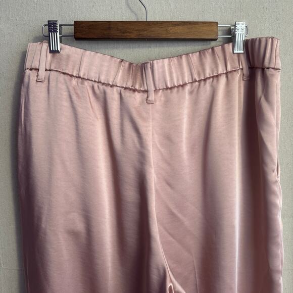 A New Day Dress Pants Size 14 Pink Silky Recycled Polyester Elastic Waist Pocket - Picture 6 of 13